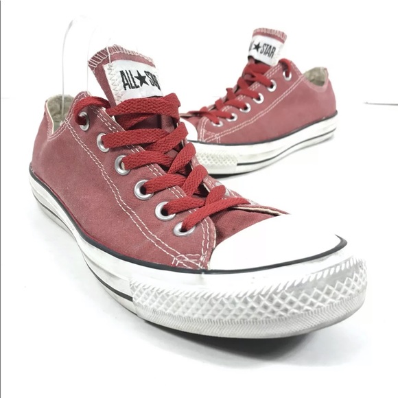 Converse Red Low Top Sneakers Shoes